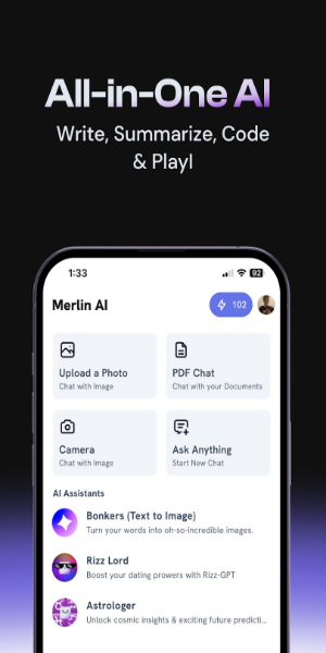 Merlin - Chat with AI ဖန်သားပြင်ဓာတ်ပုံ 1