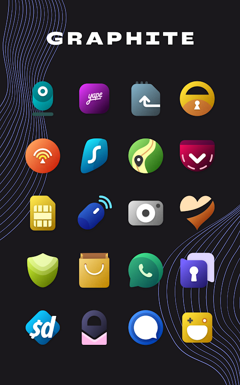Graphite Icon Pack Mod Скриншот 3
