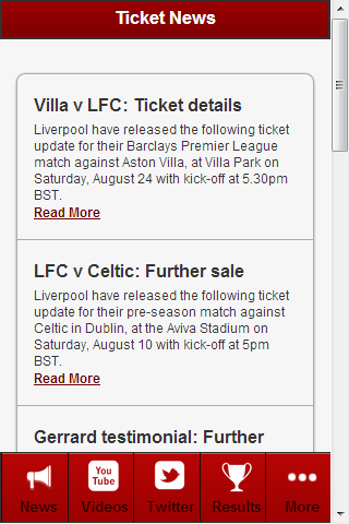 Liverpool Football News Screenshot 1