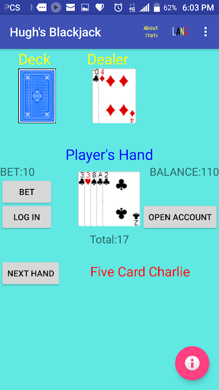 Hugh’s Blackjack Screenshot 3