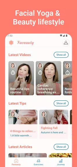Face Yoga Exercise - Faceauty スクリーンショット 1