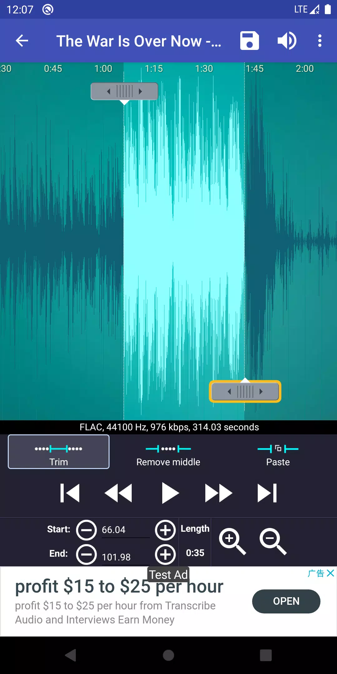 铃声剪辑 - 用音乐创建铃声应用截图第2张