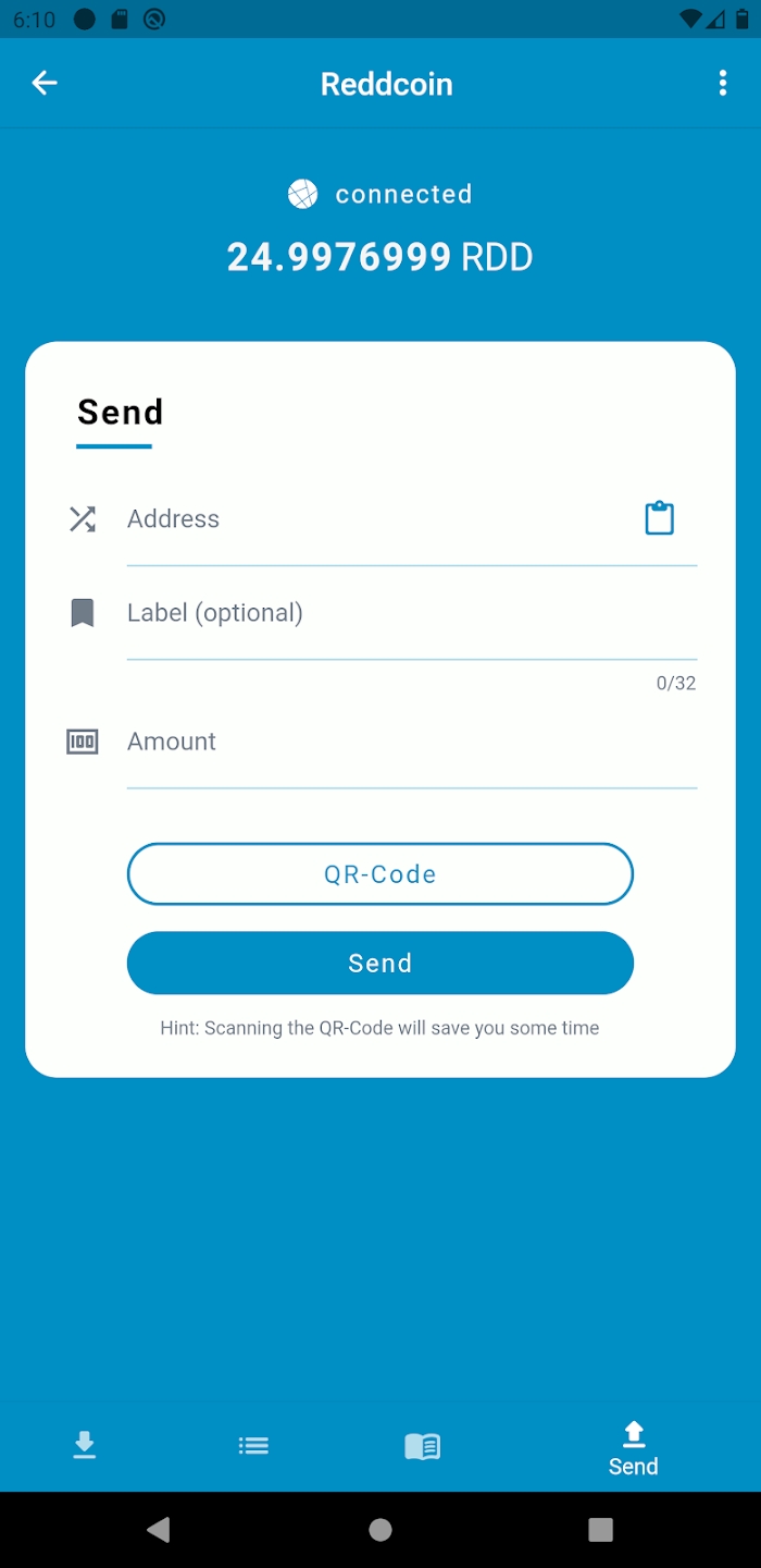 Reddcoin Mobile Wallet Скриншот 2