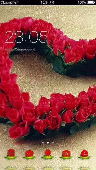 Roses Heart Theme C Launcher Screenshot 1