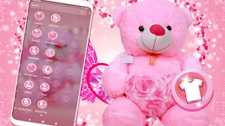 Pink Teddy Bear Theme Tangkapan skrin 3