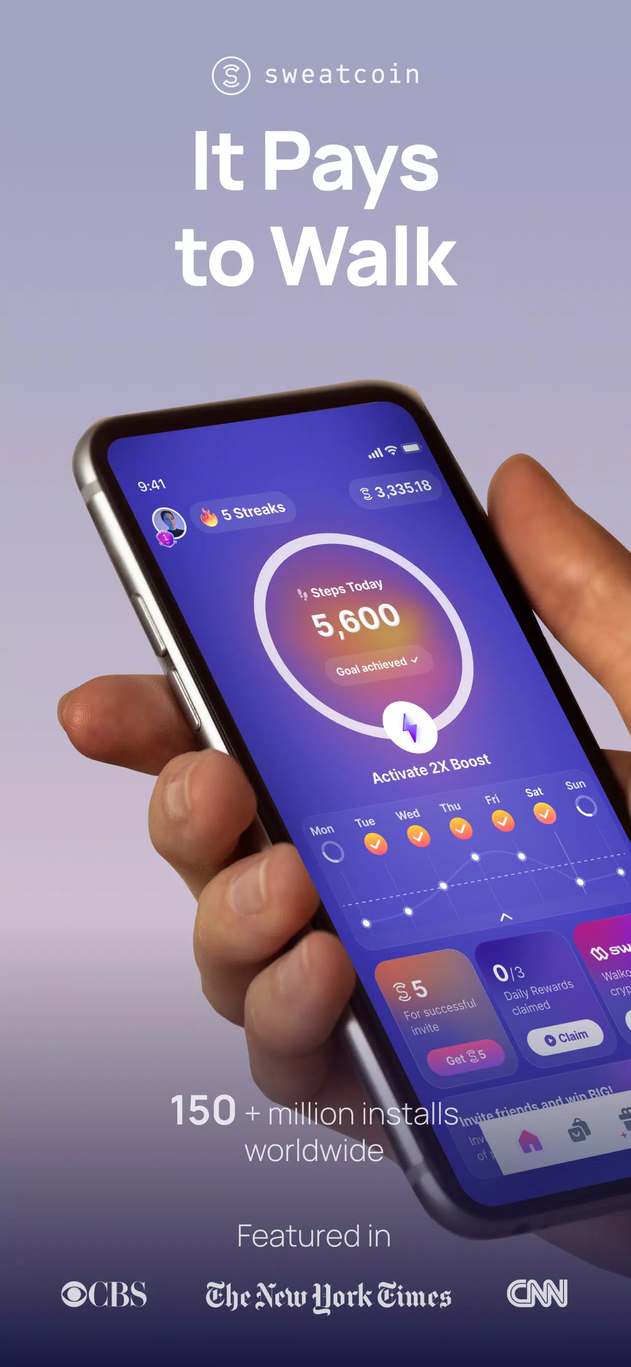 Sweatcoin・Walking Step Counter স্ক্রিনশট 1
