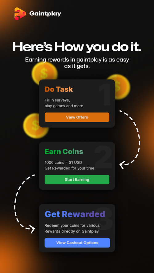 Gaintplay - Make Money Now Ekran Görüntüsü 1