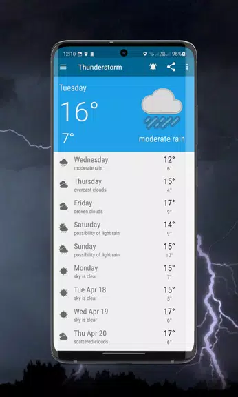 Thunderstorm- weather warnings 스크린샷 4