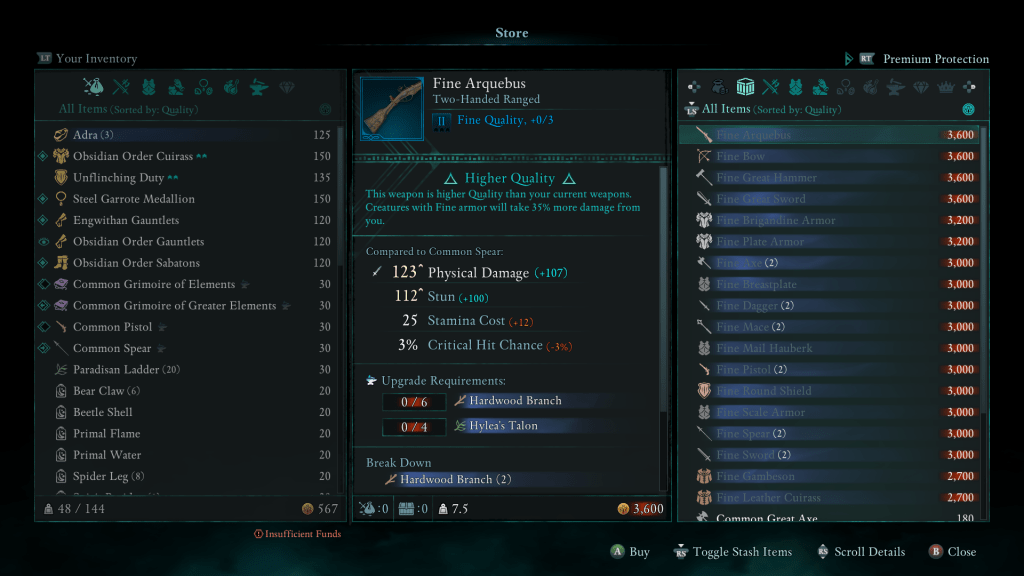 Fine (II) Weapons and Armor in Avowed
