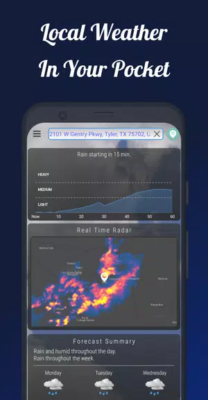 Dark Sky Tech Weather App Скриншот 1