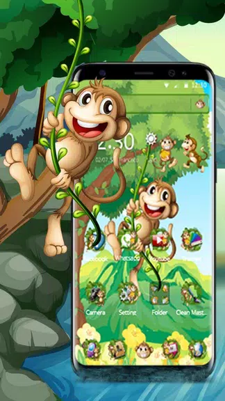 The Cute Cartoon Monkey Theme 스크린샷 1