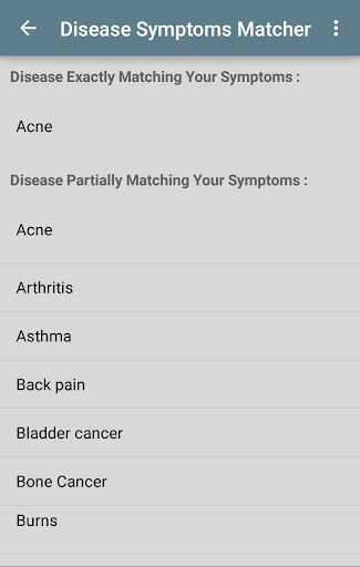 Disease Symptoms Matcher Screenshot 1