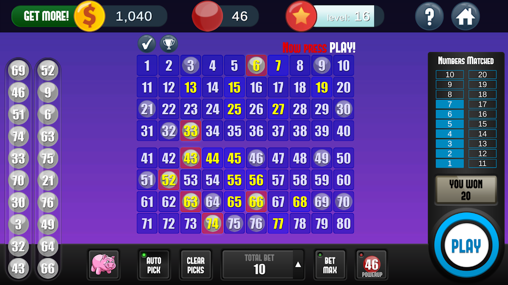 Keno Free Keno Game Screenshot 4
