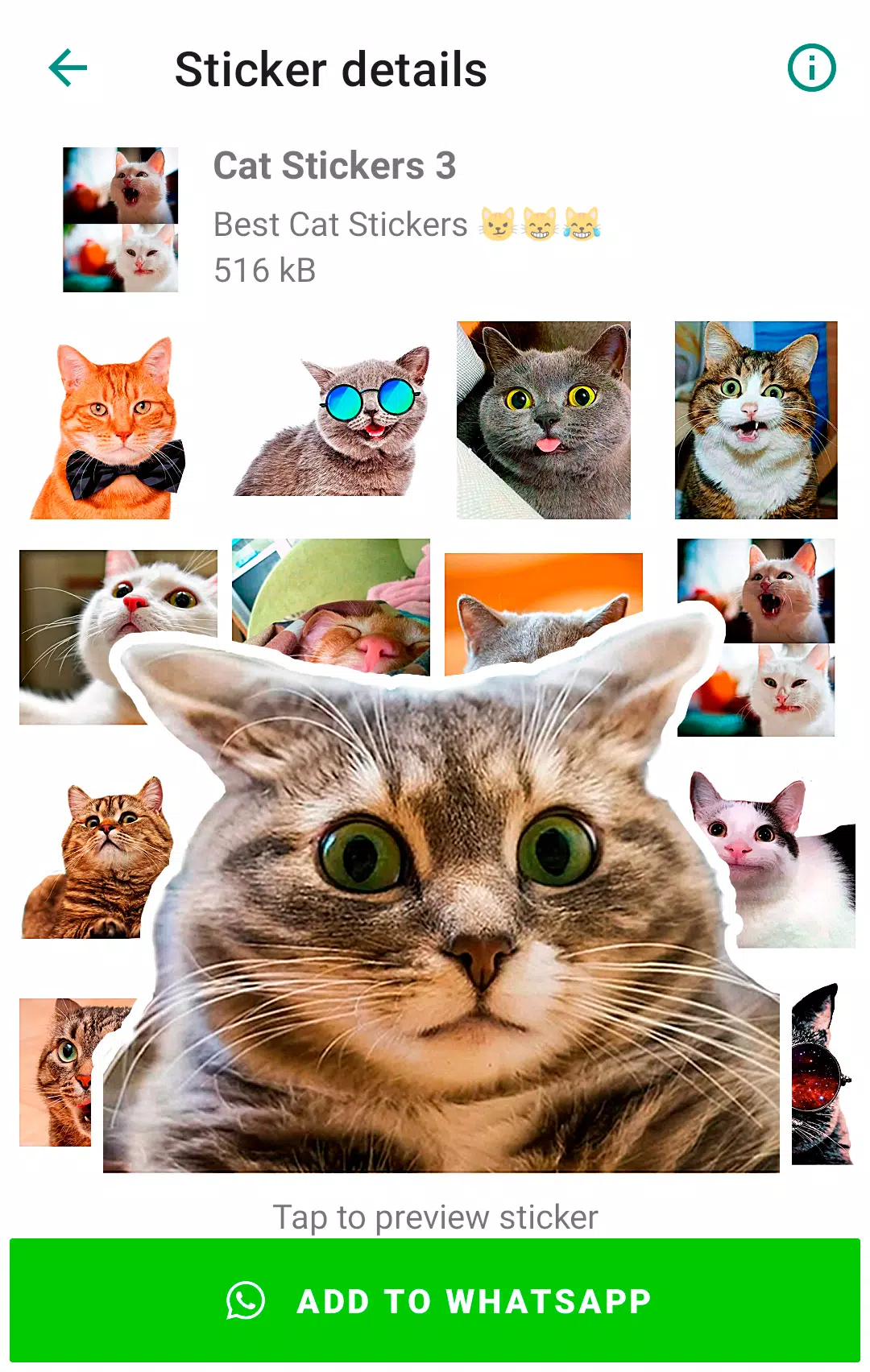 Cute Cat Stickers for WhatsApp Captura de pantalla 3