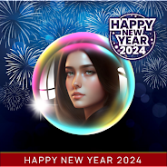 Happy New Year 2024 PhotoFrame ဖန်သားပြင်ဓာတ်ပုံ 3