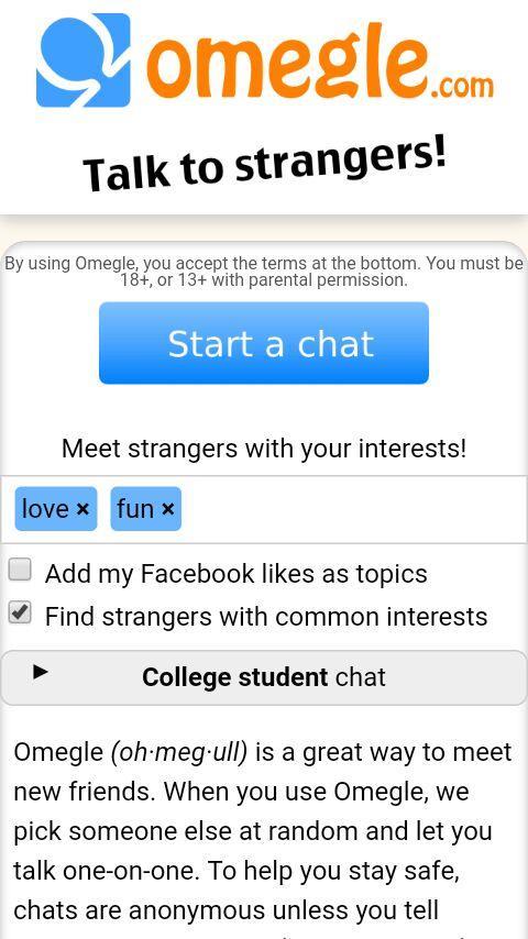 Omegle Chat - Talk to Strangers スクリーンショット 1