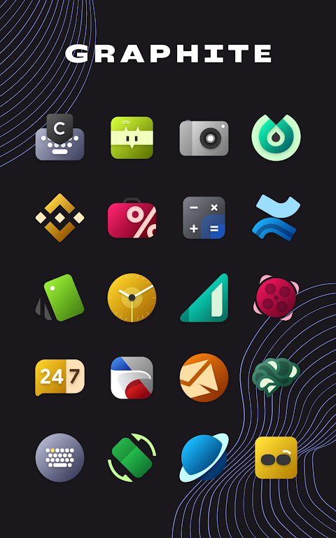 Graphite Icon Pack Mod Скриншот 2