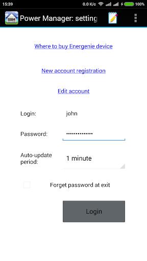 Schermata Energenie Power Manager 2