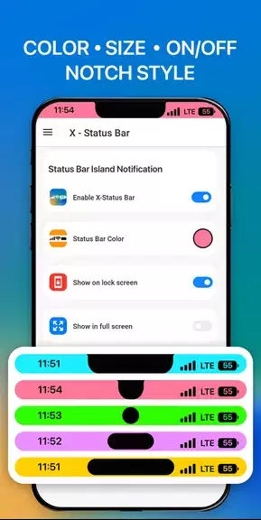 iCenter iOS 16: X - Status Bar ဖန်သားပြင်ဓာတ်ပုံ 4
