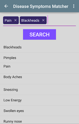 Disease Symptoms Matcher Screenshot 2