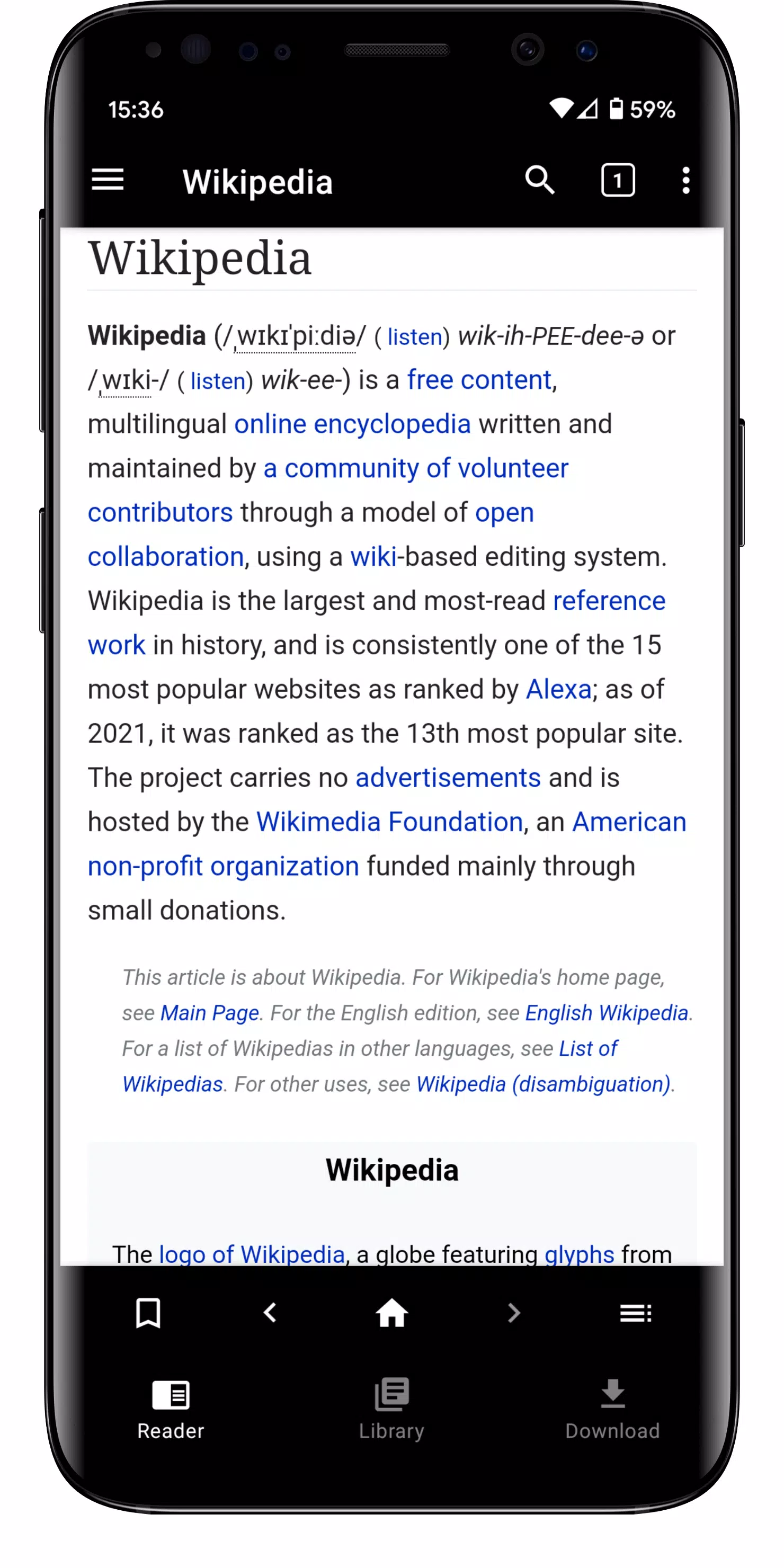 Kiwix Screenshot 3