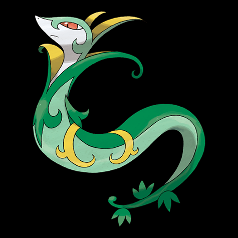 Serperior trong Pokemon Scarlet & Violet như một phần của một bài viết về cuộc đột kích Tera 7 sao quaquaval.