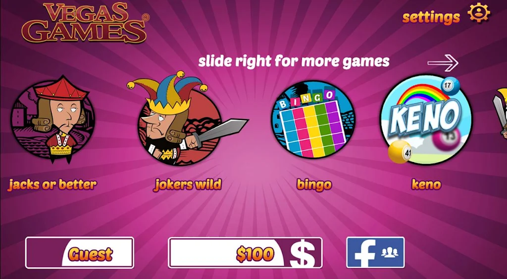 Vegas Games - Single Player ဖန်သားပြင်ဓာတ်ပုံ 1