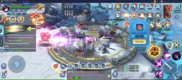 Magic Realm: Online Teamkampf-Screenshot, der koordinierte Angriffsstrategien zeigt