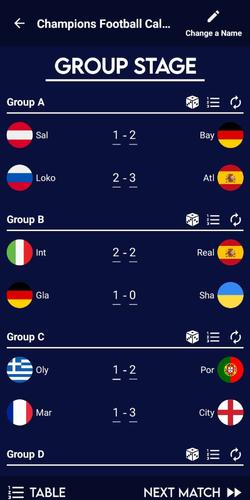 Champions Football Calculator Скриншот 2