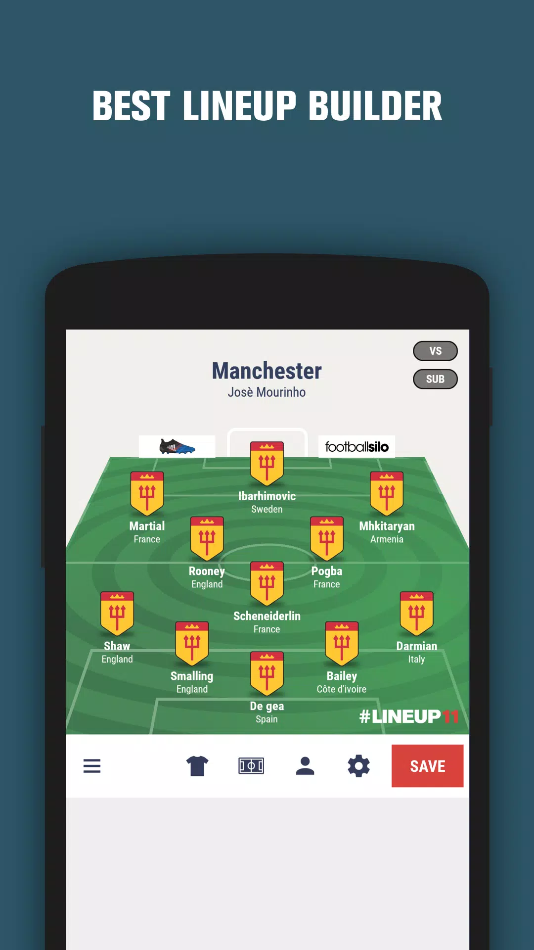 LINEUP11: Football Lineup應用截圖第2張