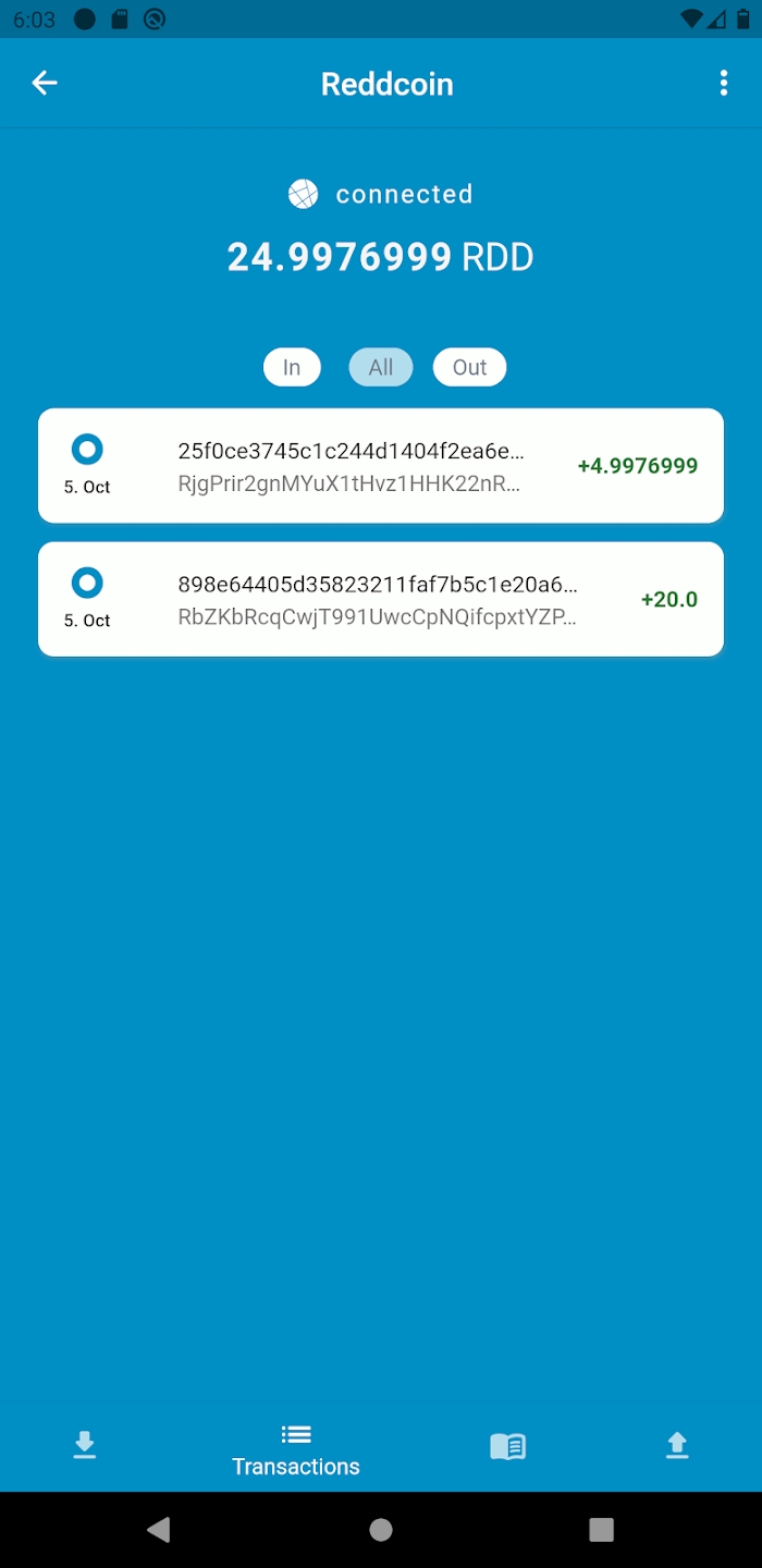 Reddcoin Mobile Wallet Скриншот 4