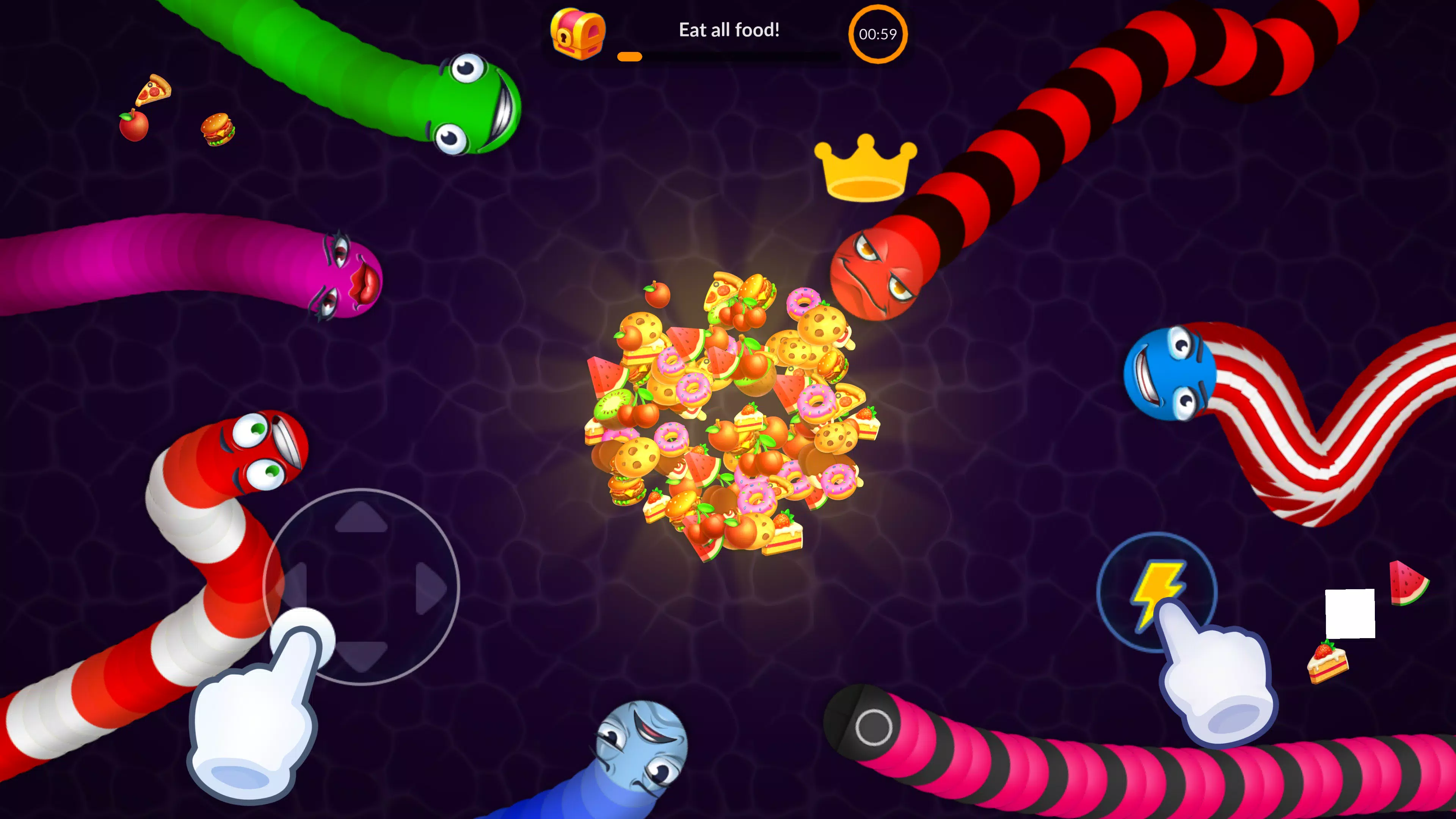 Snake vs Worms: Fun .io Zone Screenshot 4