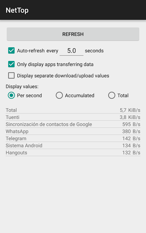 NetTop: RealTime Network Meter Capture d’écran 1