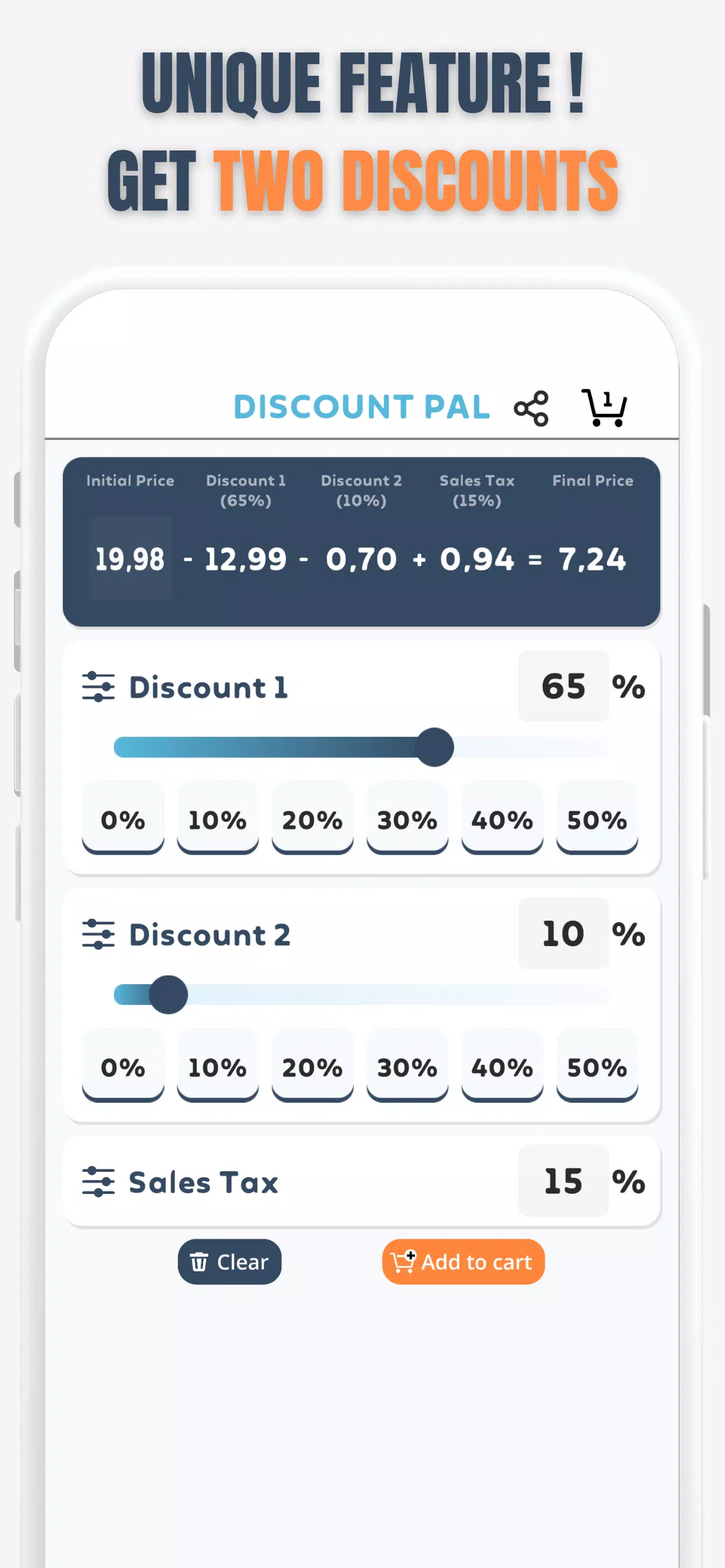 Percent Off Shoping Calculator スクリーンショット 3