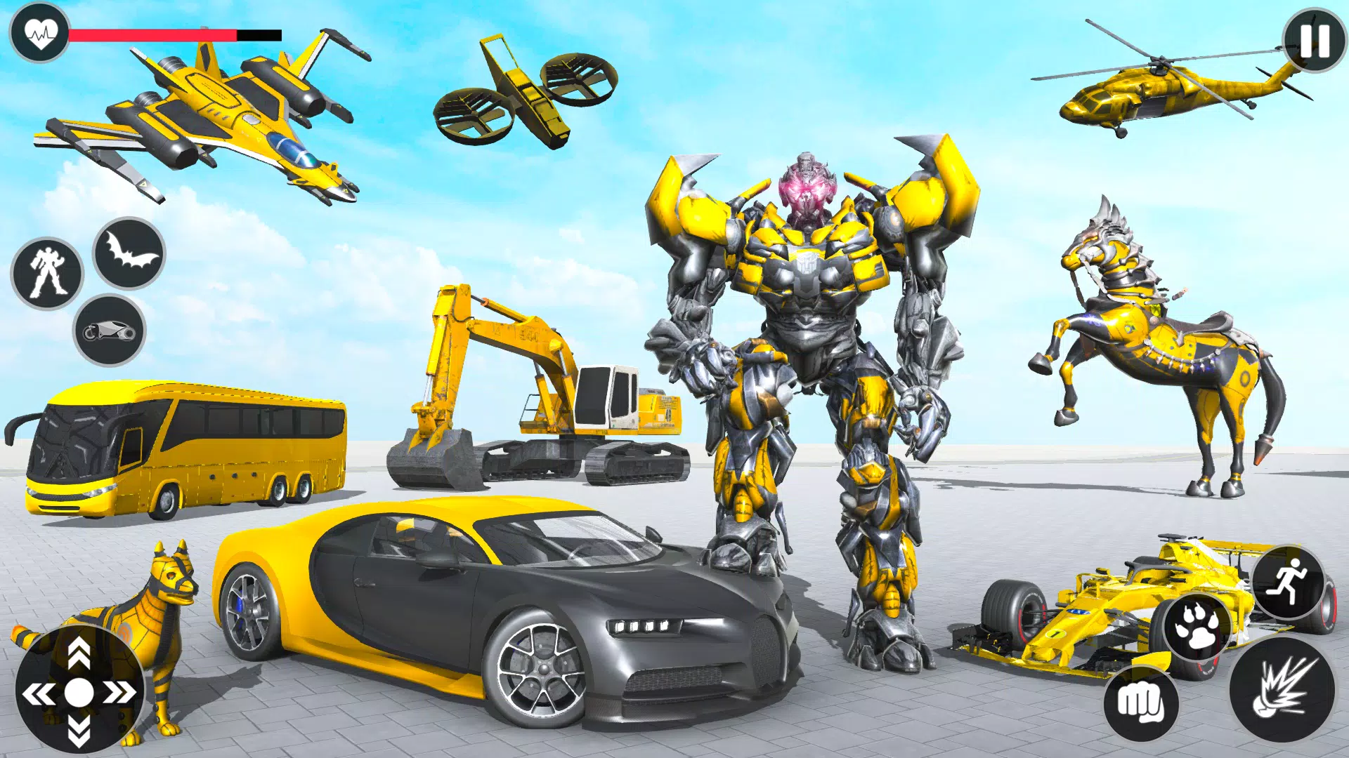 Flying Robot Transforming Game ภาพหน้าจอ 1