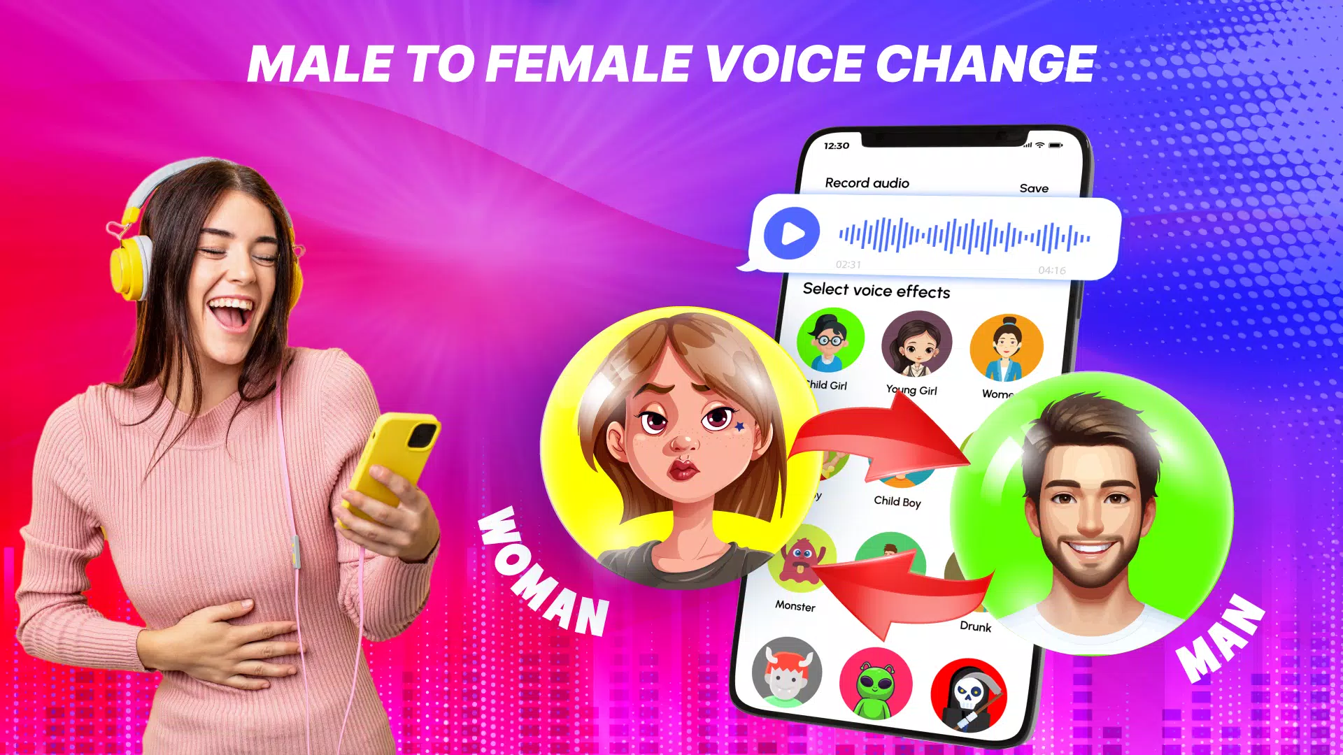 Voice Changer Male to Female Capture d’écran 3