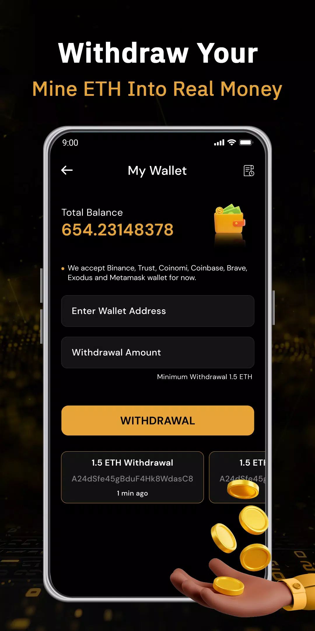 ETH Cloud Miner- Earn Ethereum 스크린샷 3