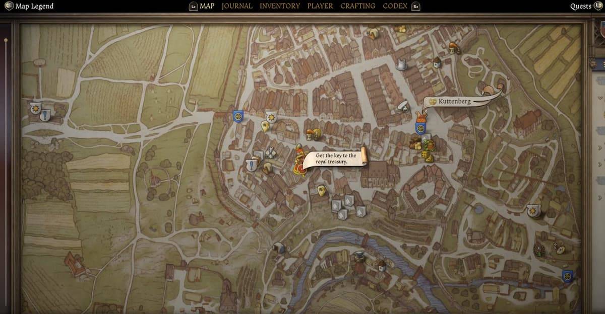 Map showing the location of the outhouse near Vavak's house in Kingdom Come: Deliverance 2