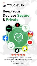Touch VPN - Fast Hotspot Proxy Tangkapan skrin 1
