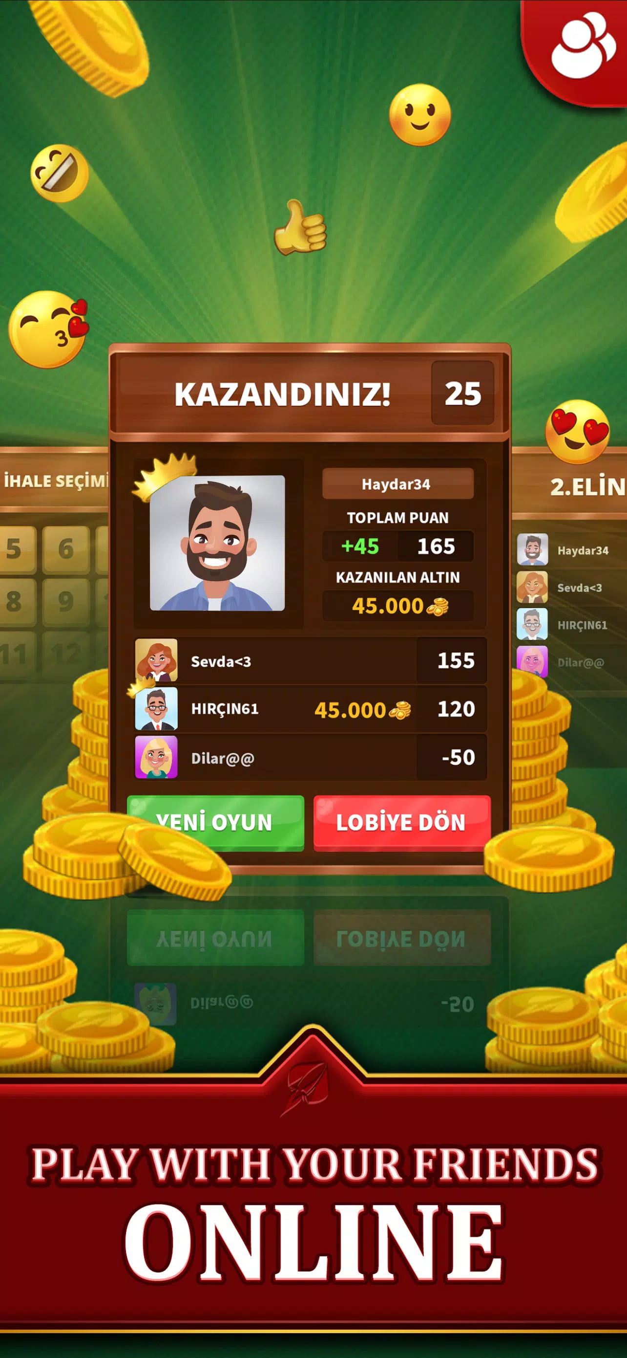 Spades - Batak Online HD應用截圖第4張
