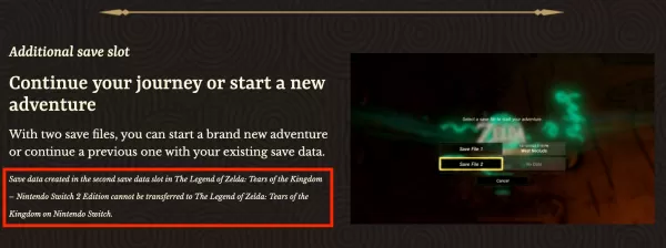 Zelda: lacrime del regno per supportare i salvataggi del cloud