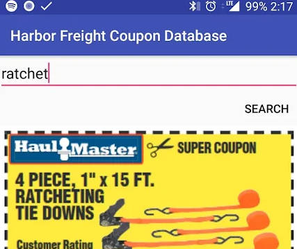 Harbor Freight Coupon Database - HFQPDB Скриншот 1