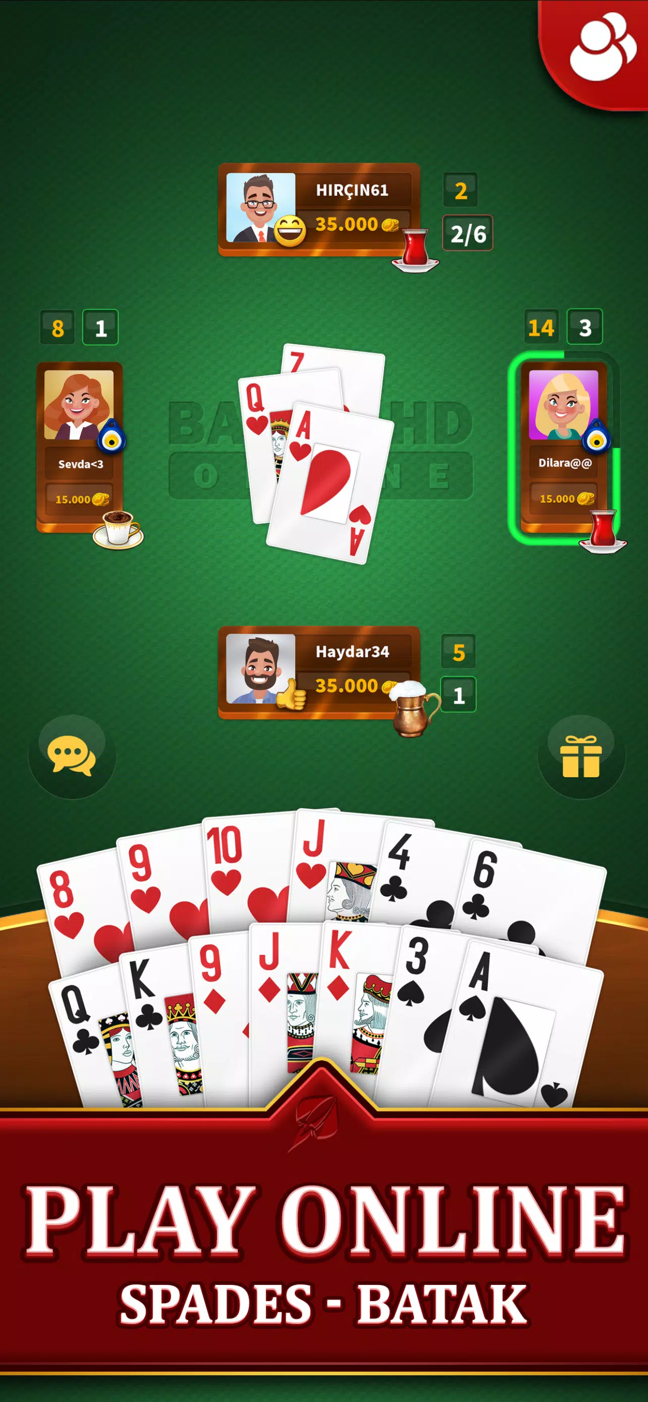 Spades - Batak Online HD應用截圖第2張