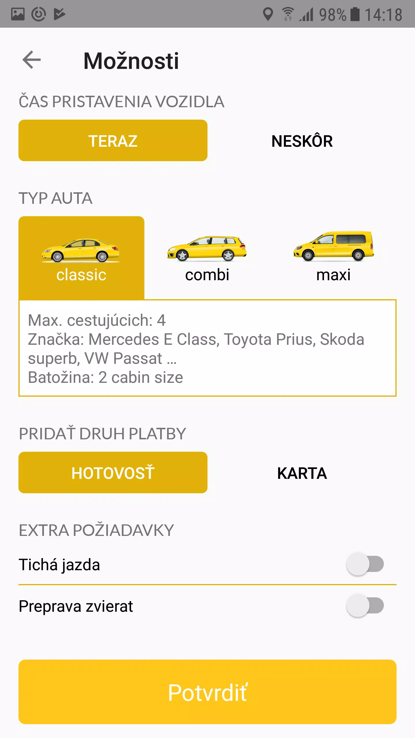 Yellow Taxi Trnava 스크린샷 4