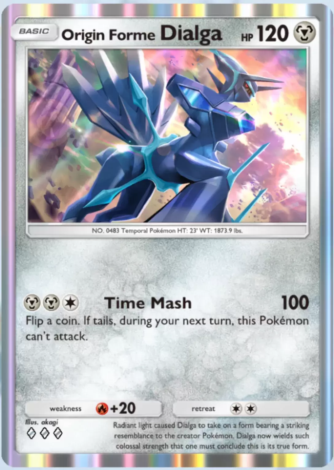 Origin Forme Dialga showcasing Triumphant Light secret missions in Pokemon TCG Pocket.