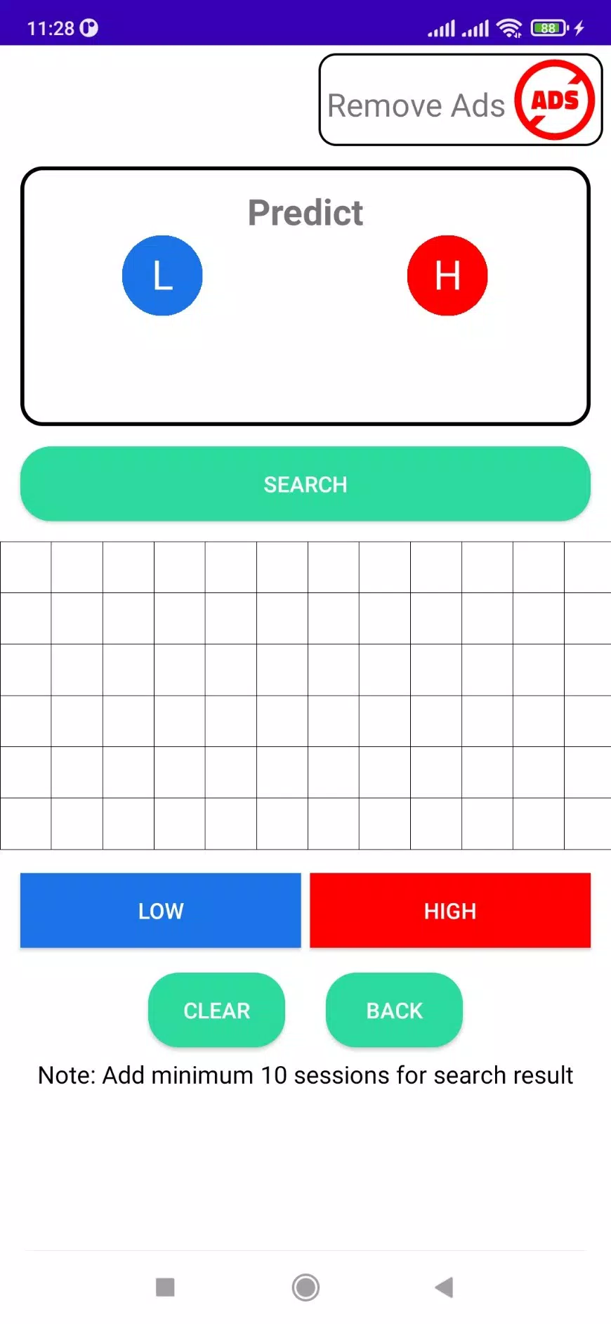 High - Low Predict Tool Screenshot 2