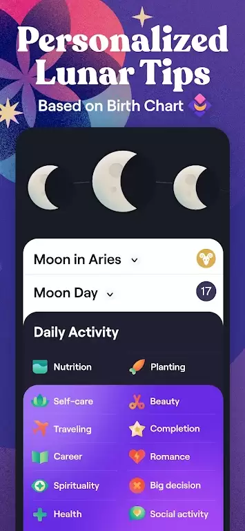 Moonly: Moon Phases & Calendar स्क्रीनशॉट 3