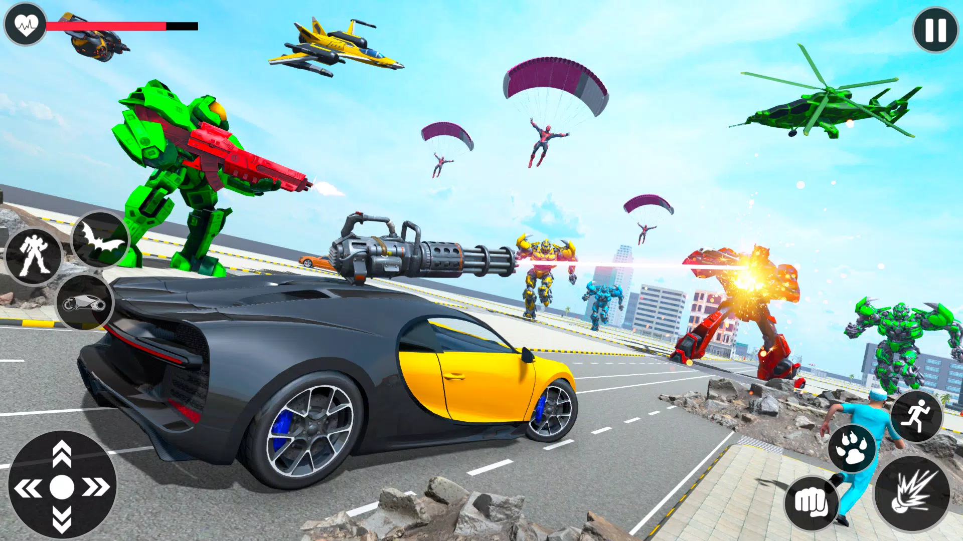 Flying Robot Transforming Game ภาพหน้าจอ 2