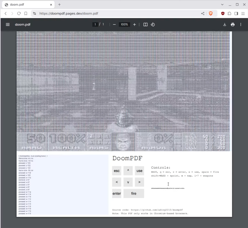 Taşeronun üzerinden geçin: Doom artık bir PDF içinde oynanabilir