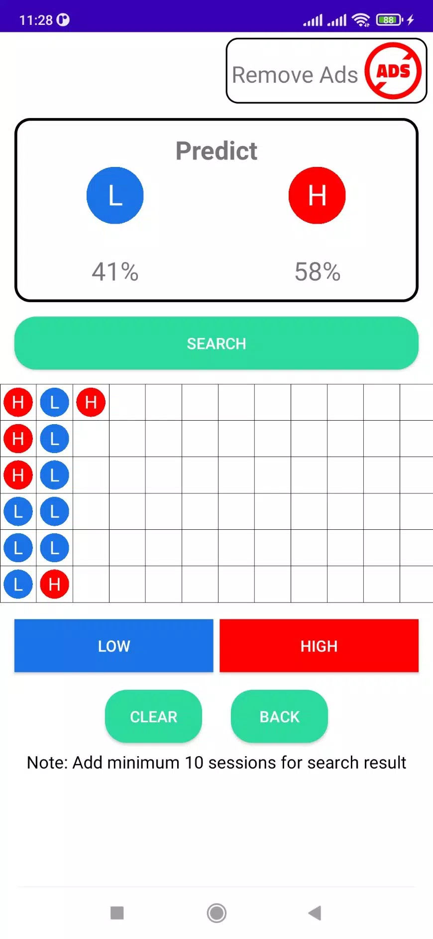High - Low Predict Tool Screenshot 1